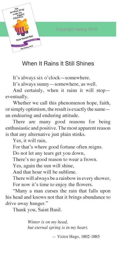 When It Rains It Still Shines